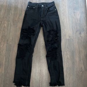 Carmar Black ripped straight leg jean